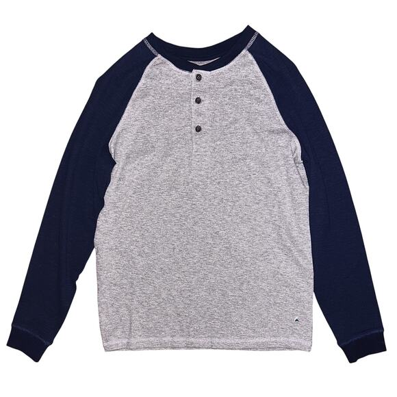 NWT Tailor Vintage Airotec Long Sleeve Navy & Gray Henley Small - Picture 1 of 8